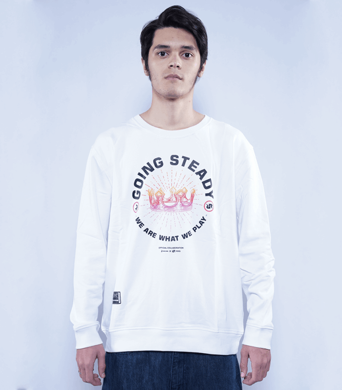 RRQ GOING STEADY WHITE CREWNECK