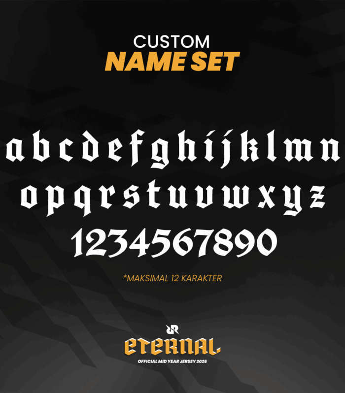 NAMESET FOR ETERNAL JERSEY